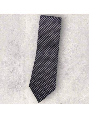 CANALI Silk Tie ITALY Brown Blue Purple Geometric W:3.8" EUC